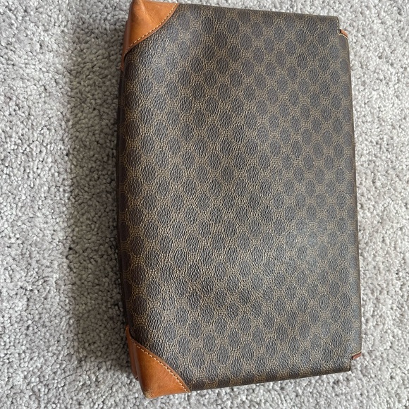 Vintage Celine brown Macadam print double clutch - Picture 10 of 10